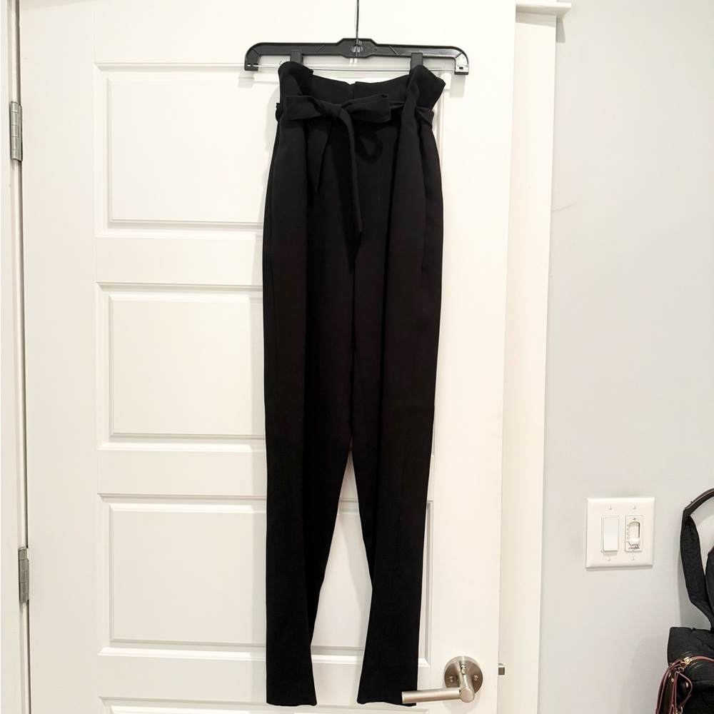 ANTONIO MELANI Black Tie-waist Paperbag Pants